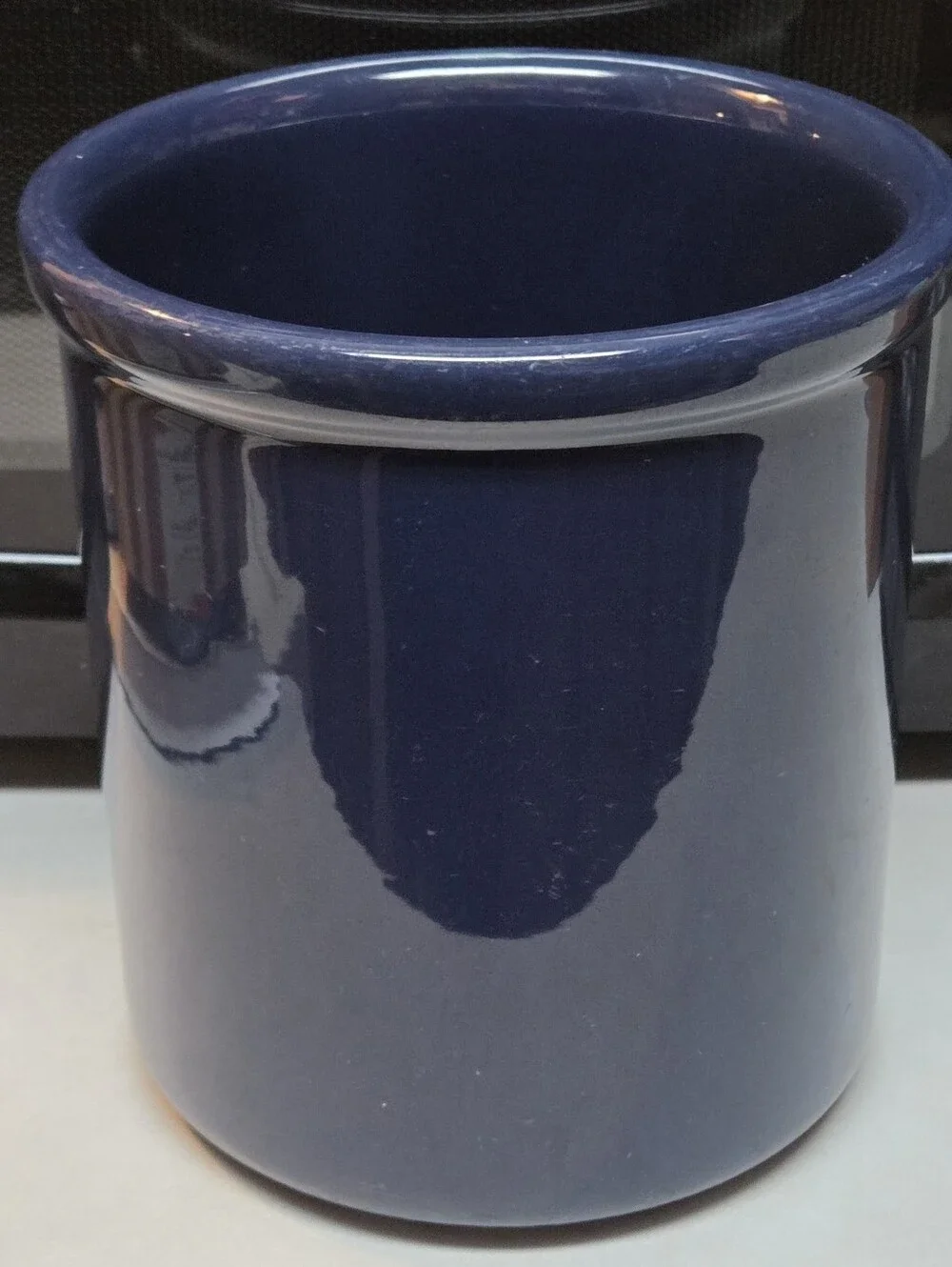 Vintage Hall Pottery USA Ceramic Utensil Crock 7x6.5